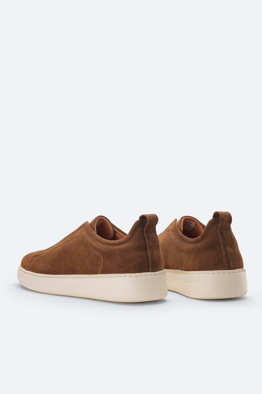 Brown Elastic Band Suede Casual Shoes