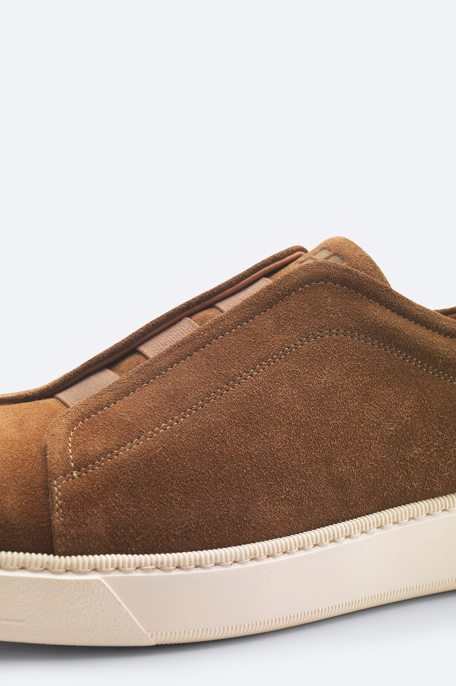 Brown Elastic Band Suede Casual Shoes
