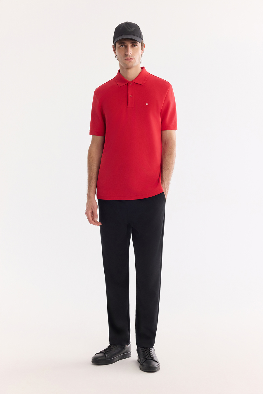Kırmızı Kıvrılmaz Polo Yaka %100 Pamuk Basic T-Shirt