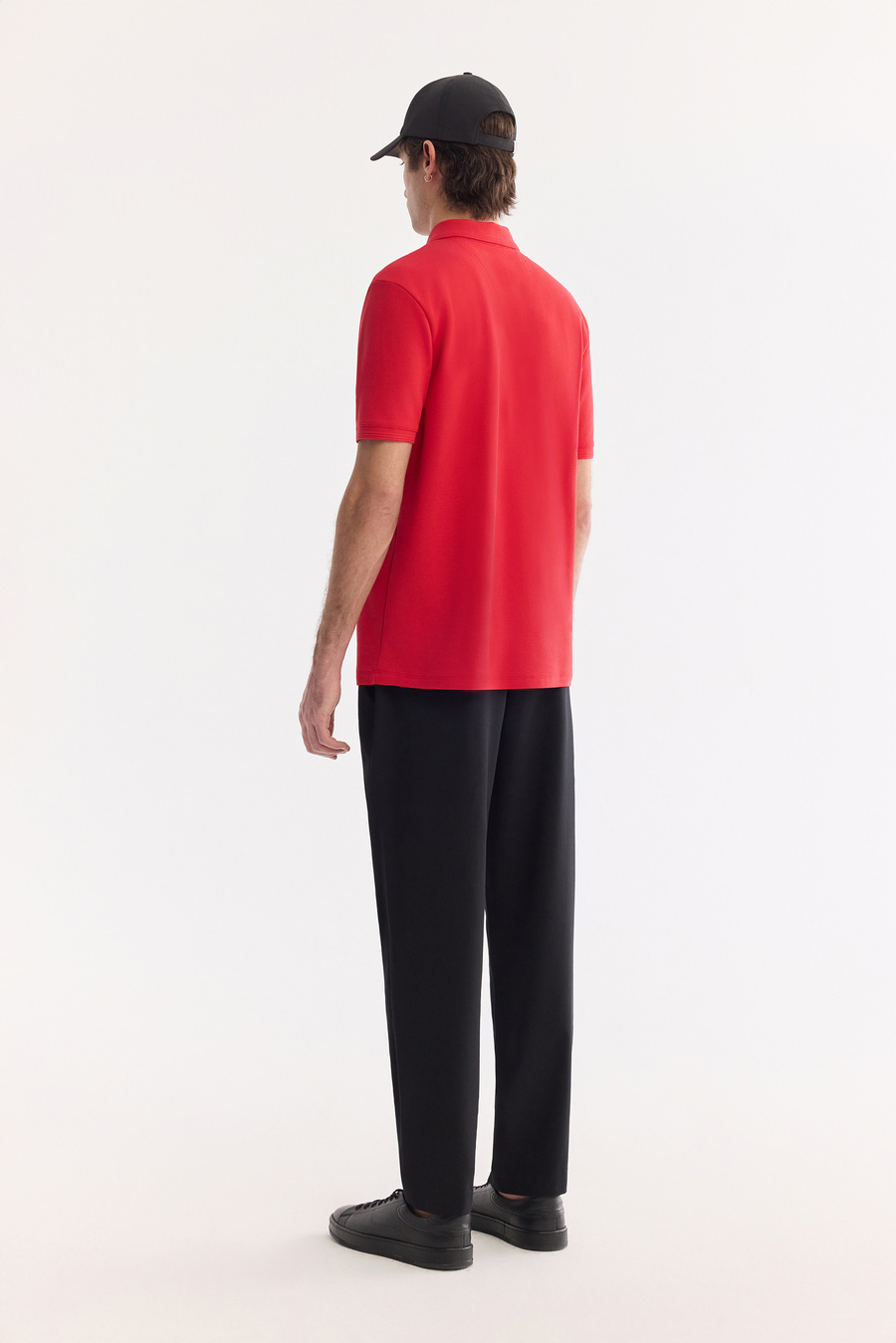 Kırmızı Kıvrılmaz Polo Yaka %100 Pamuk Basic T-Shirt