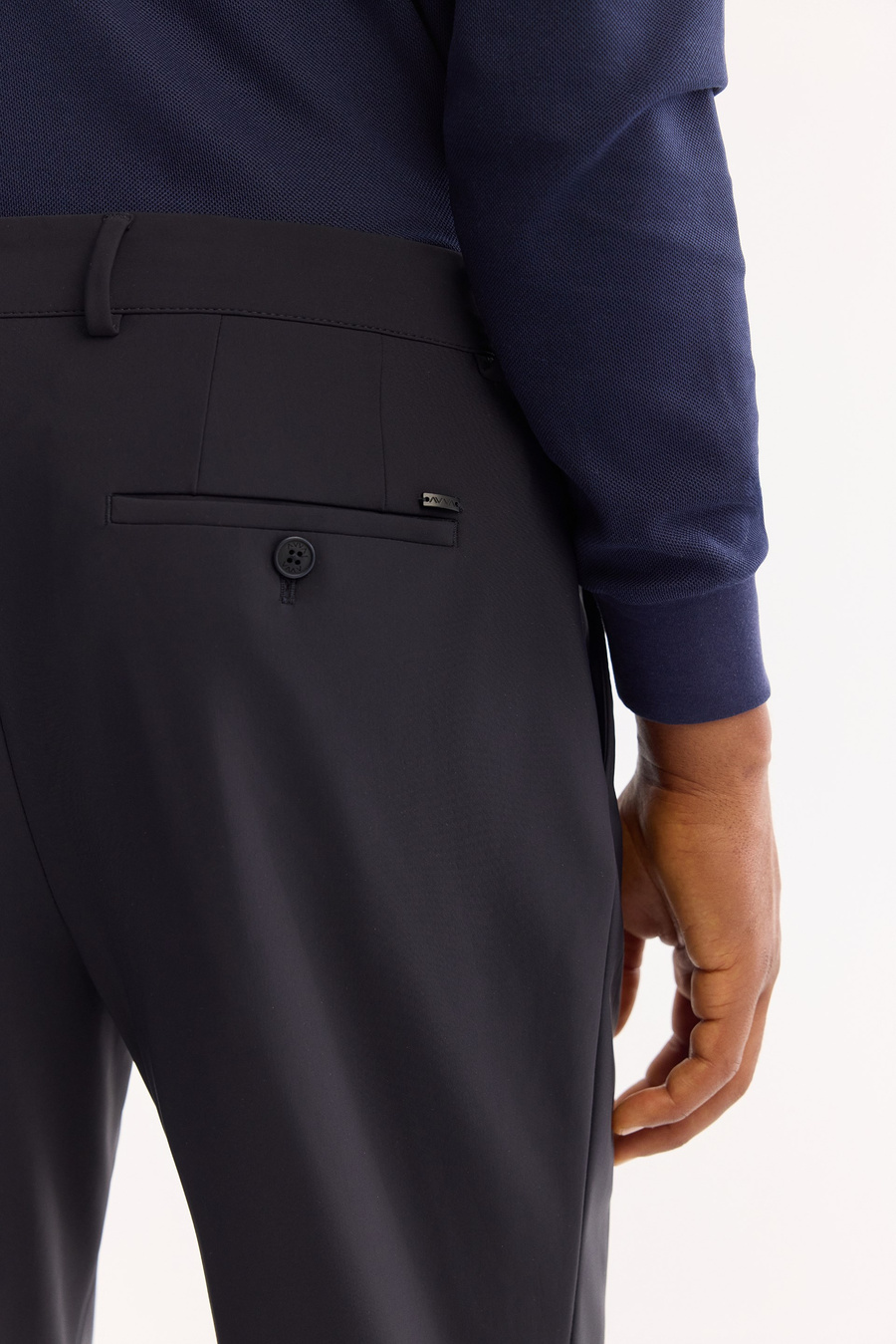 Lacivert Klasik Bel Bi-Stretch Kırışmaz Teknik Kumaş Pantolon