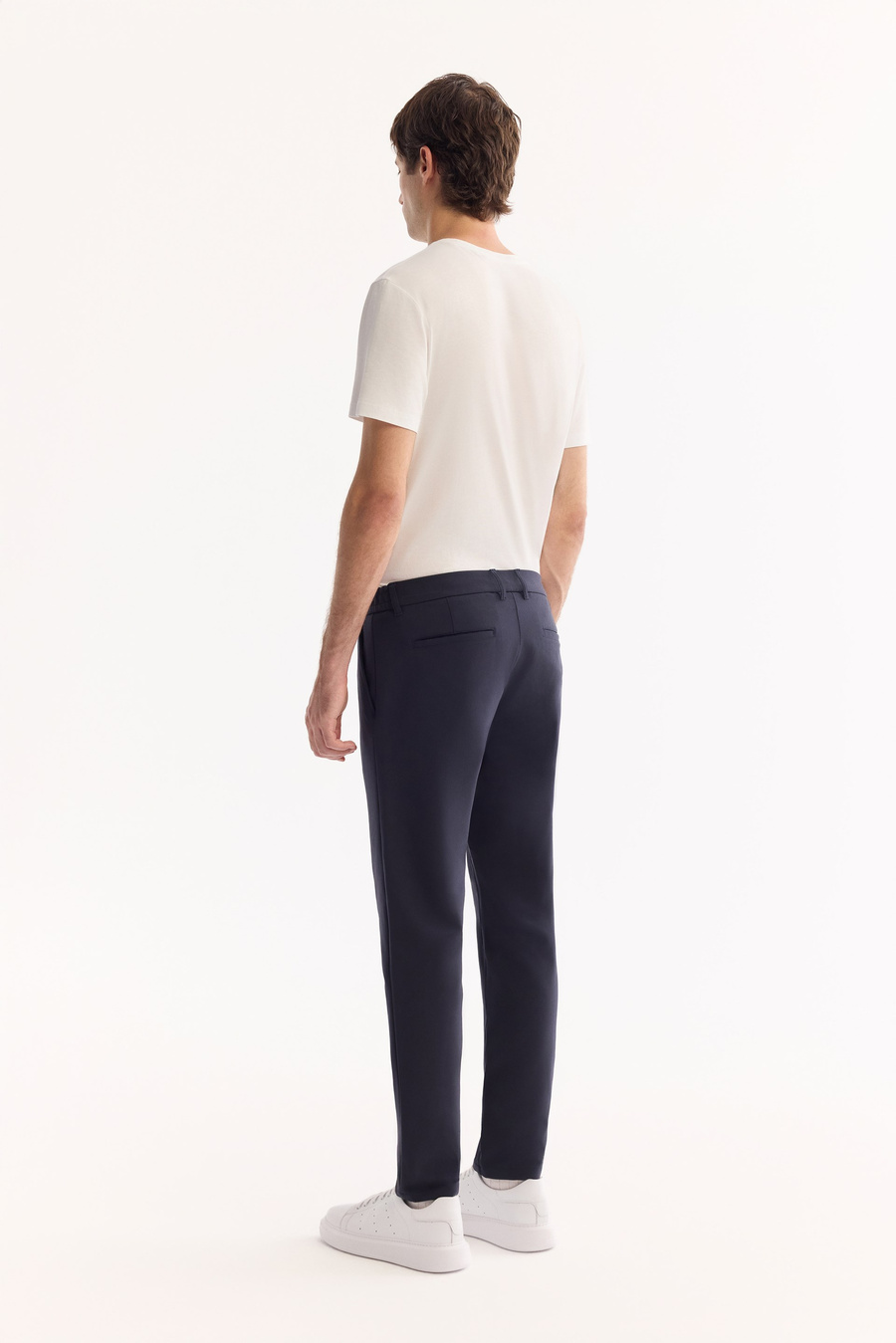 Navy Side Elastic Quick-Drying Wrinkle-Free Pants