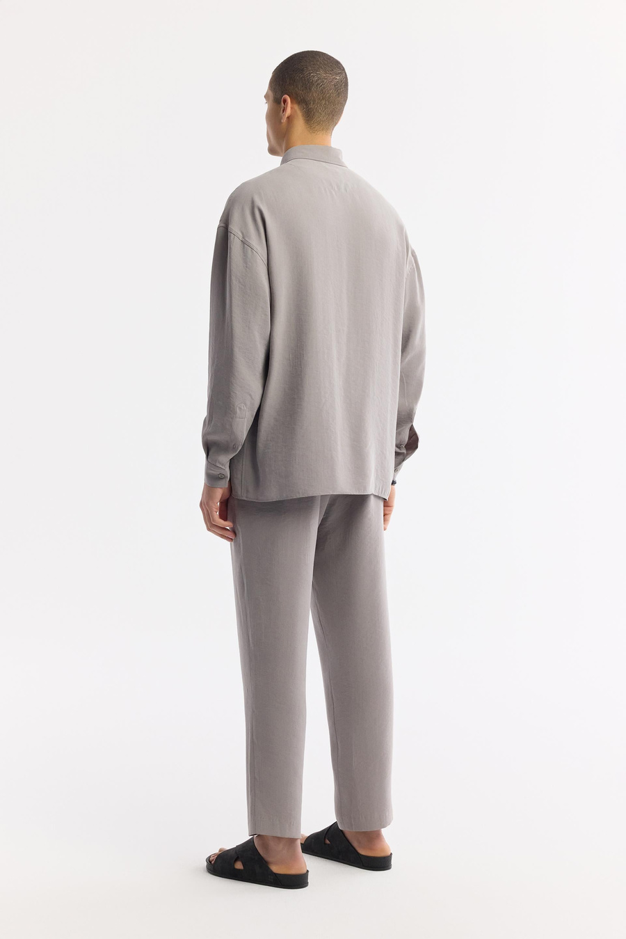 Nardo Gri Alttan Britli Yaka Soft Touch Gömlek