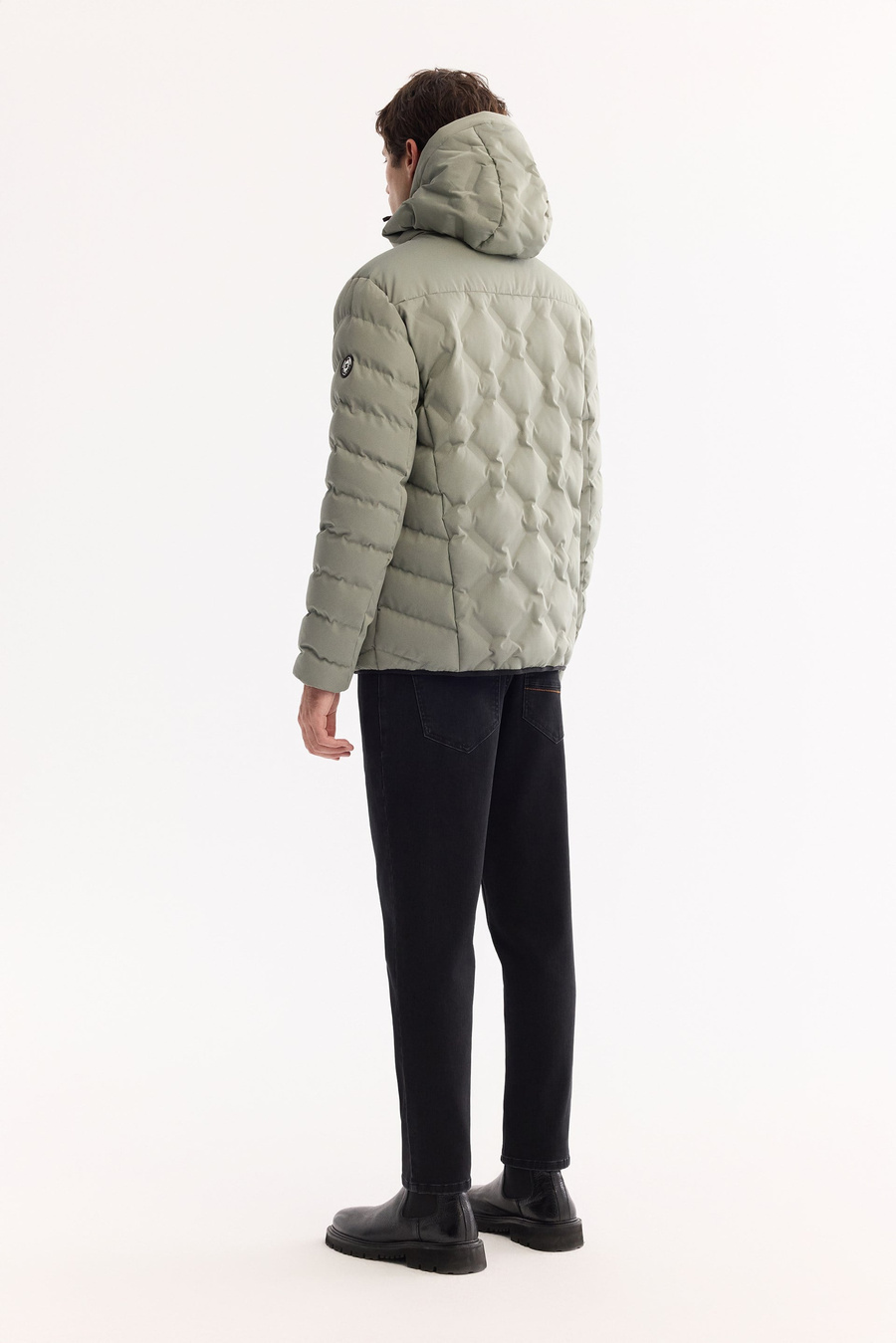 Nile Green Hooded Water Repellent Windproof Puffer Jacket Resistant to -5°C