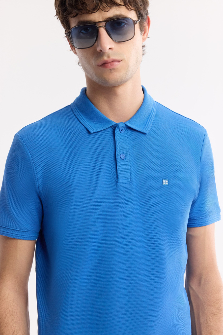 Saks Kıvrılmaz Polo Yaka %100 Pamuk Basic T-Shirt