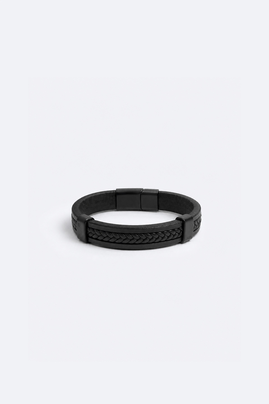 Black 100% Leather Bracelet