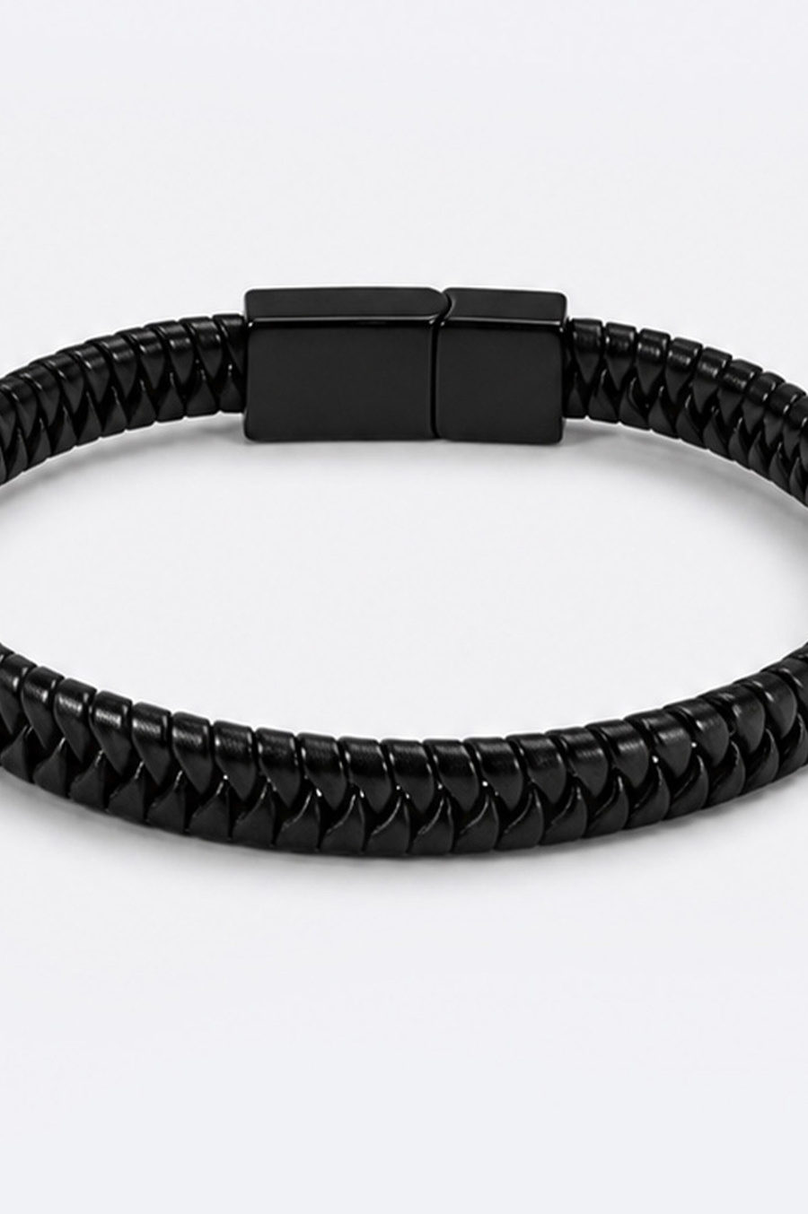 Black 100% Leather Bracelet
