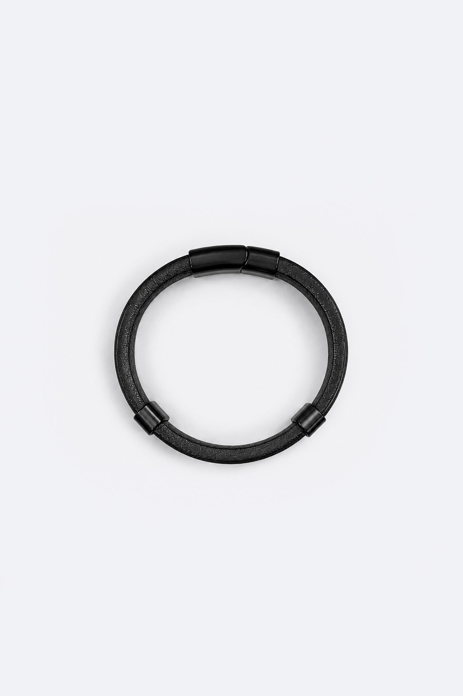 Black 100% Leather Bracelet