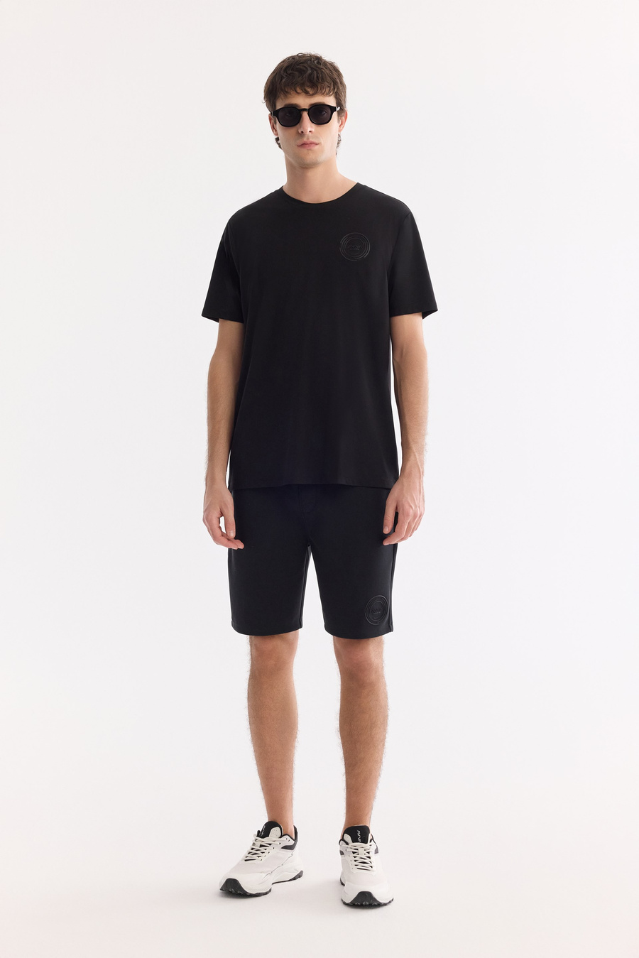 Black Elastic Waist Drawstring Bi-Stretch Soft Touch Shorts