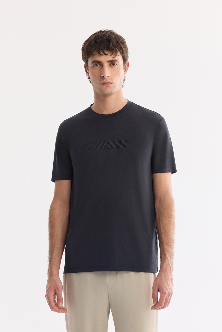Siyah Bisiklet Yaka Enjeksiyon Baskılı Cupra Süprem T-Shirt