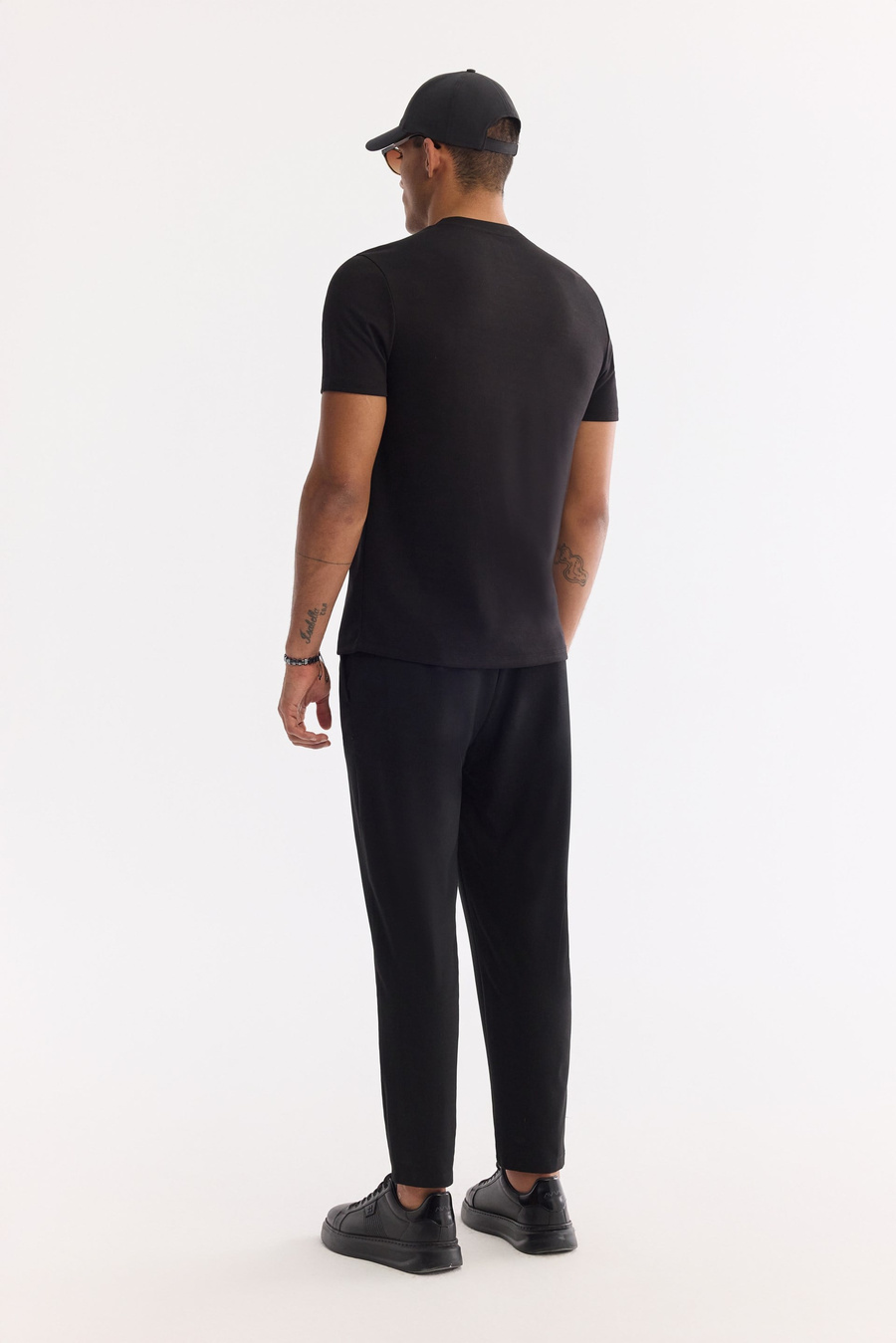 Ekru Bisiklet Yaka Bi-Stretch T-Shirt 
