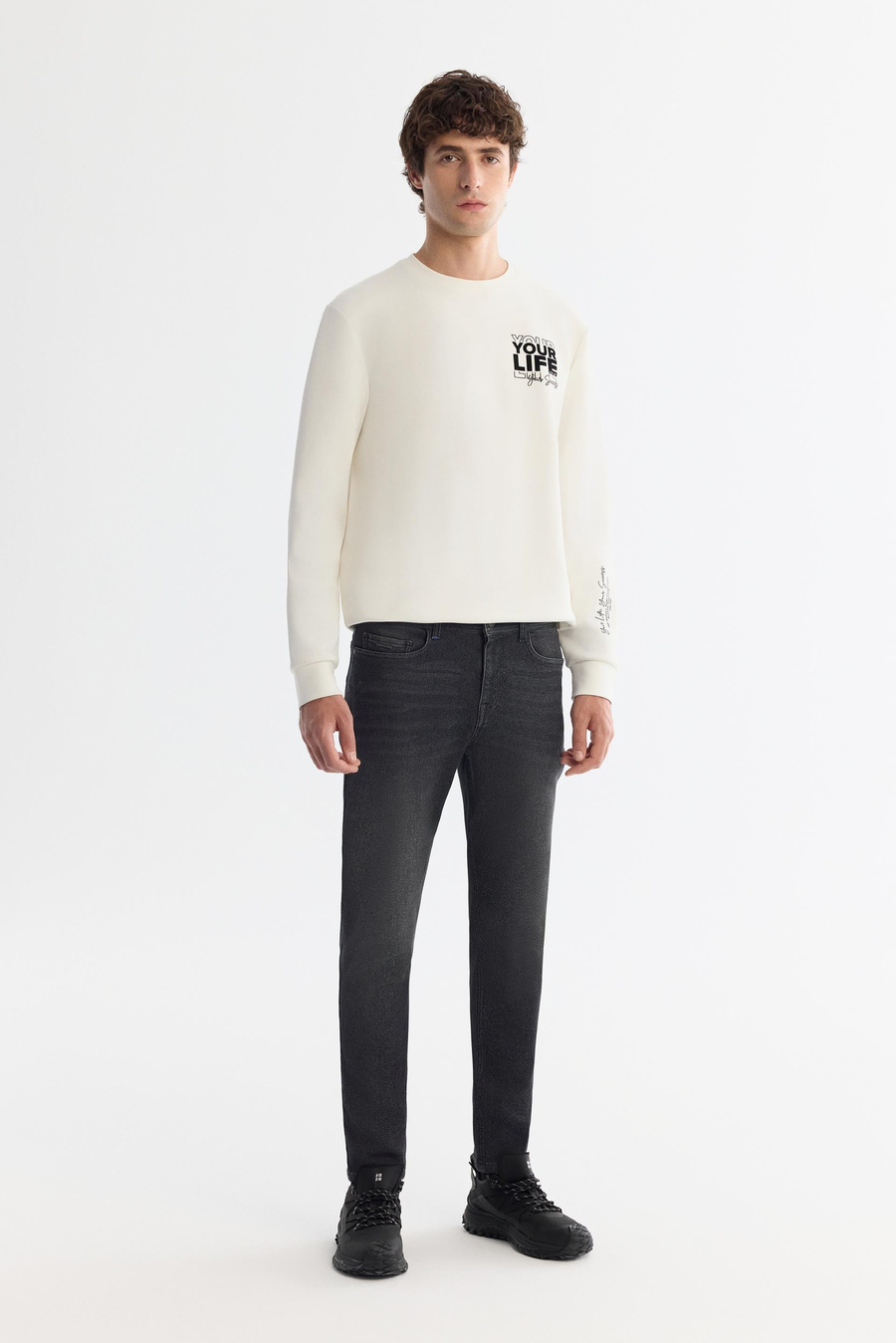 Siyah Klasik Bel Eskitme Yıkama Elastan Jean Pantolon