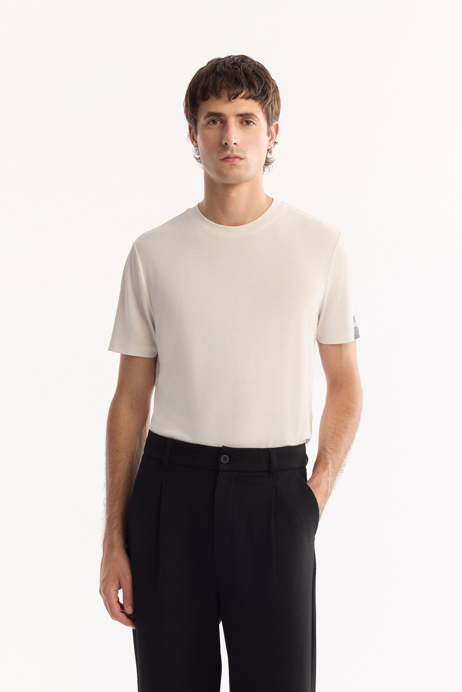 Black Classic Waist Bi-Stretch Easy-Iron Pants