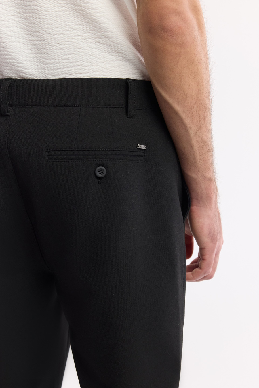 Siyah Klasik Bel Kolay Ütülenen Chino Pantolon