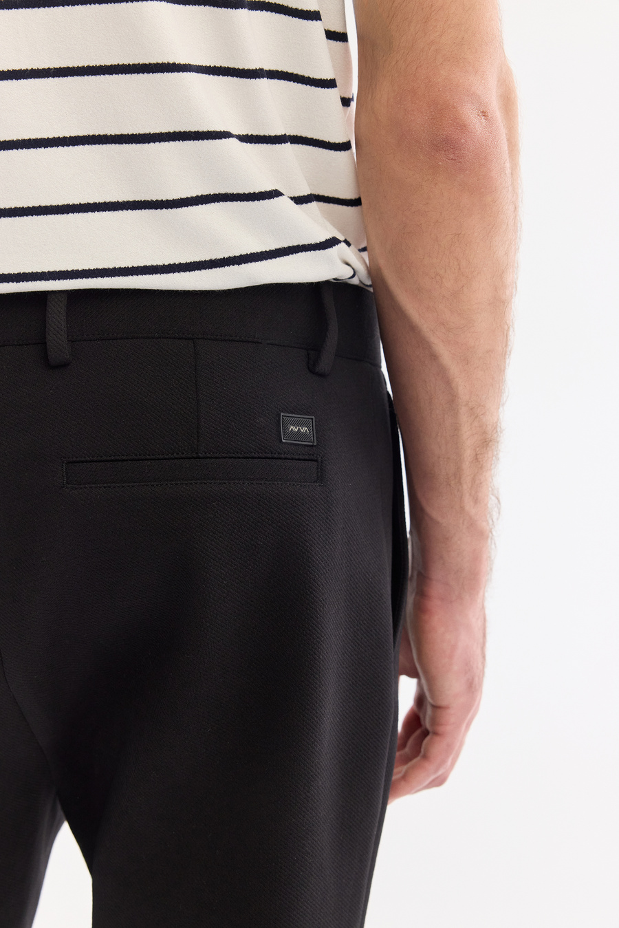 Siyah Klasik Bel Pamuklu Elastan Chino Pantolon