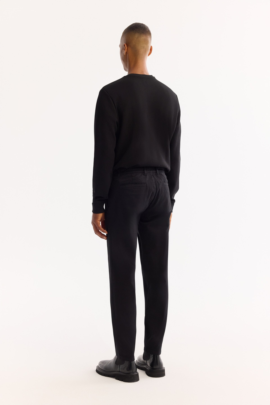 Siyah Klasik Bel Soft Touch Chino Pantolon