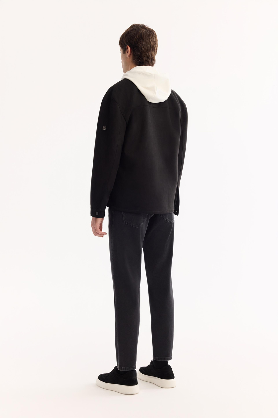 Black Soft Touch Suede Effect Shirt Jacket
