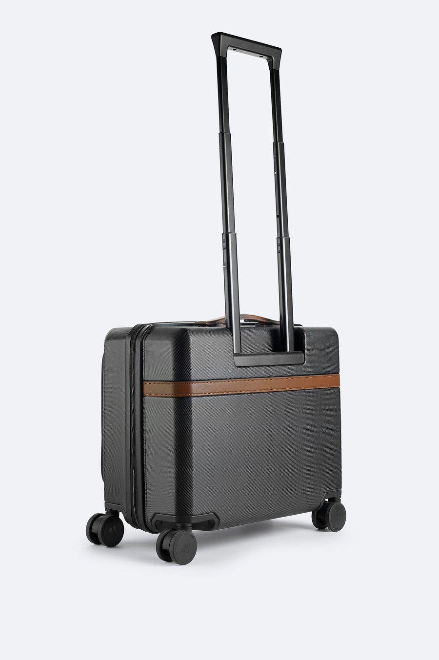 Black Polypropylene Lockable Small Suitcase with Laptop Compartment