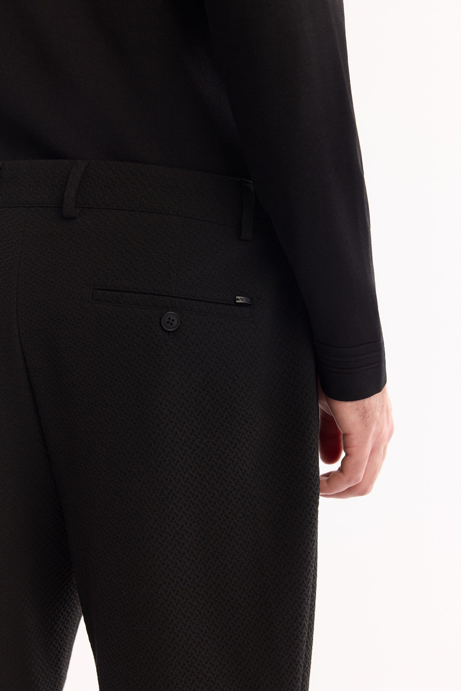 Siyah Yani Lastikli Bi-Stretch Hafif Pantolon