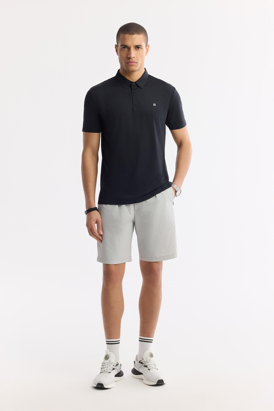 Taş Beli Lastikli Gofreli Bi-Stretch Şort