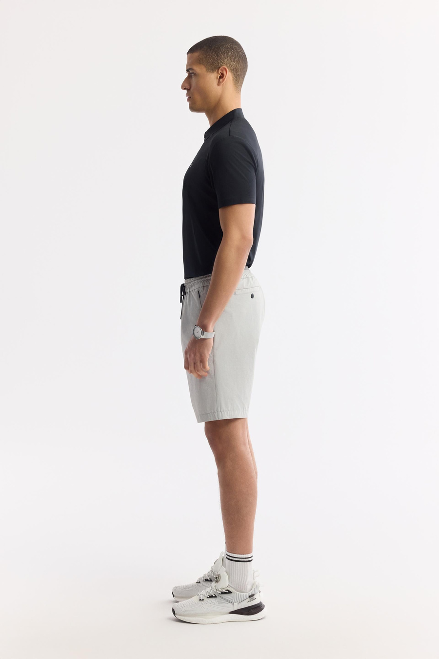 Taş Beli Lastikli Gofreli Bi-Stretch Şort