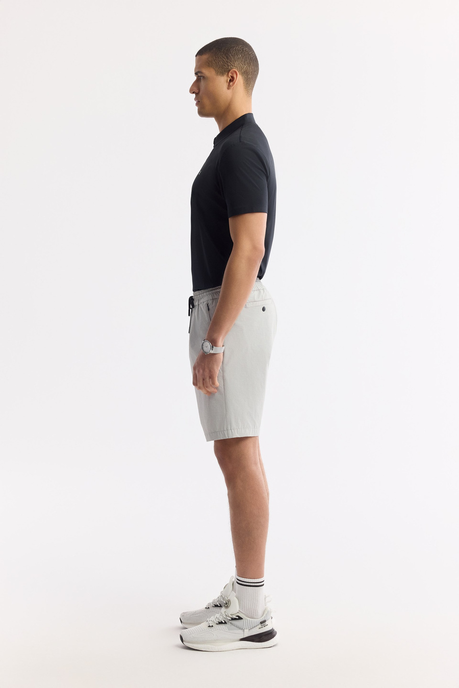 Taş Beli Lastikli Gofreli Bi-Stretch Şort