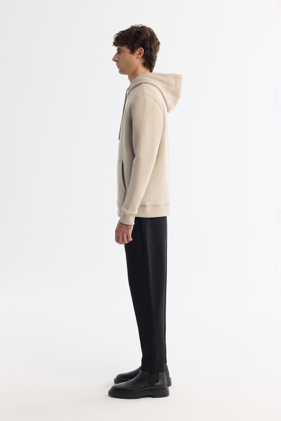 Taş Kapüşonlu 3 İplik Şardonlu Sweatshirt
