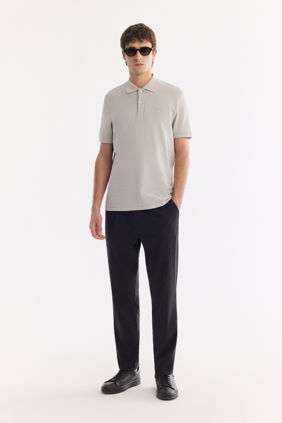 Taş Kıvrılmaz Polo Yaka %100 Pamuk Basic T-Shirt