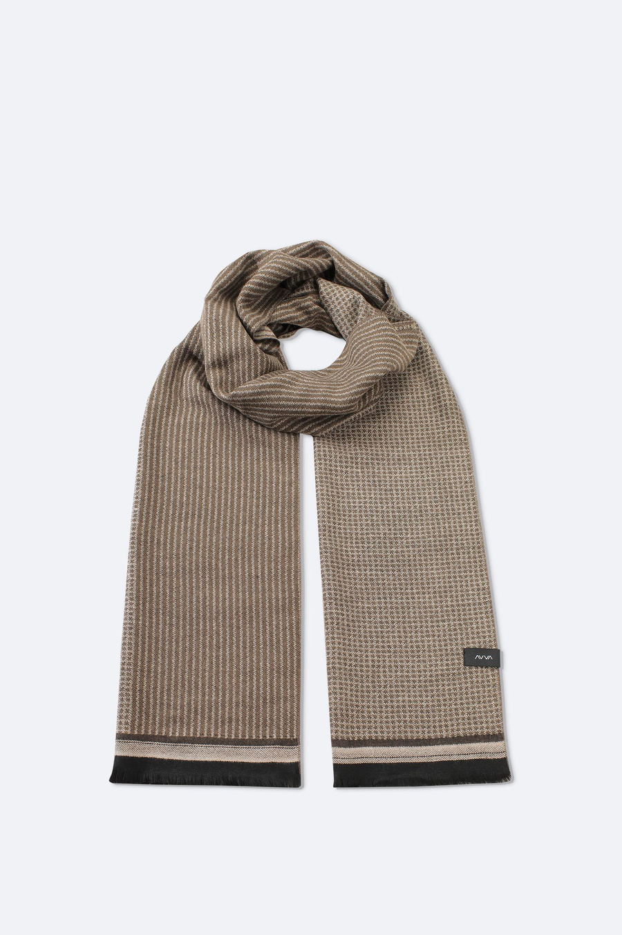 Mink Patterned Fringed Scarf