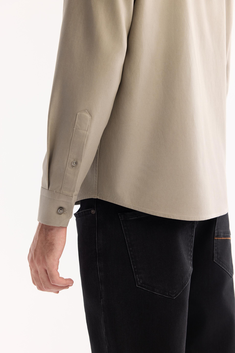 Vizon Düğmeli Yaka Pamuklu Soft Touch Gömlek