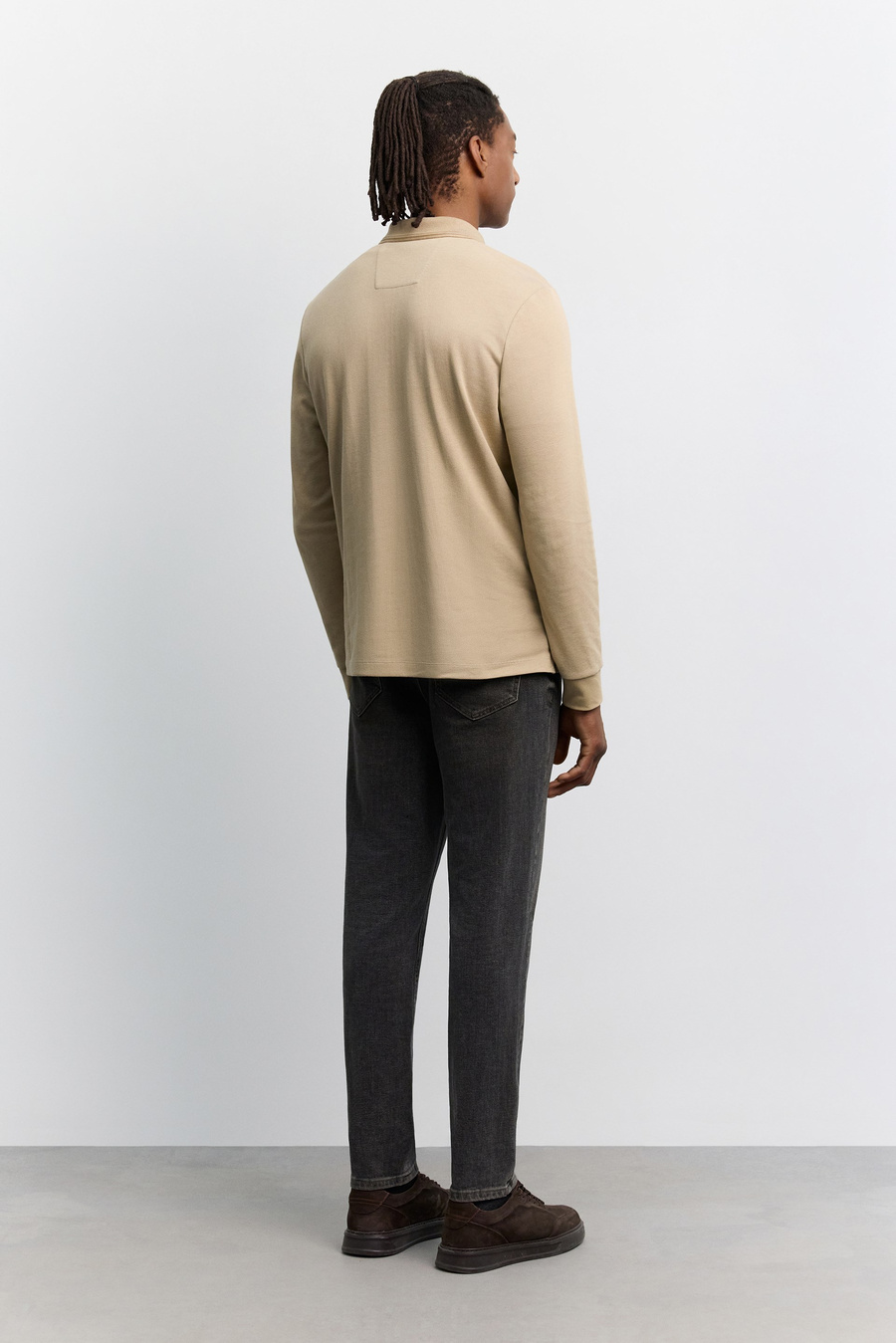 Vizon Kıvrılmaz Polo Yaka Kolay Ütülenen Basic Sweatshirt