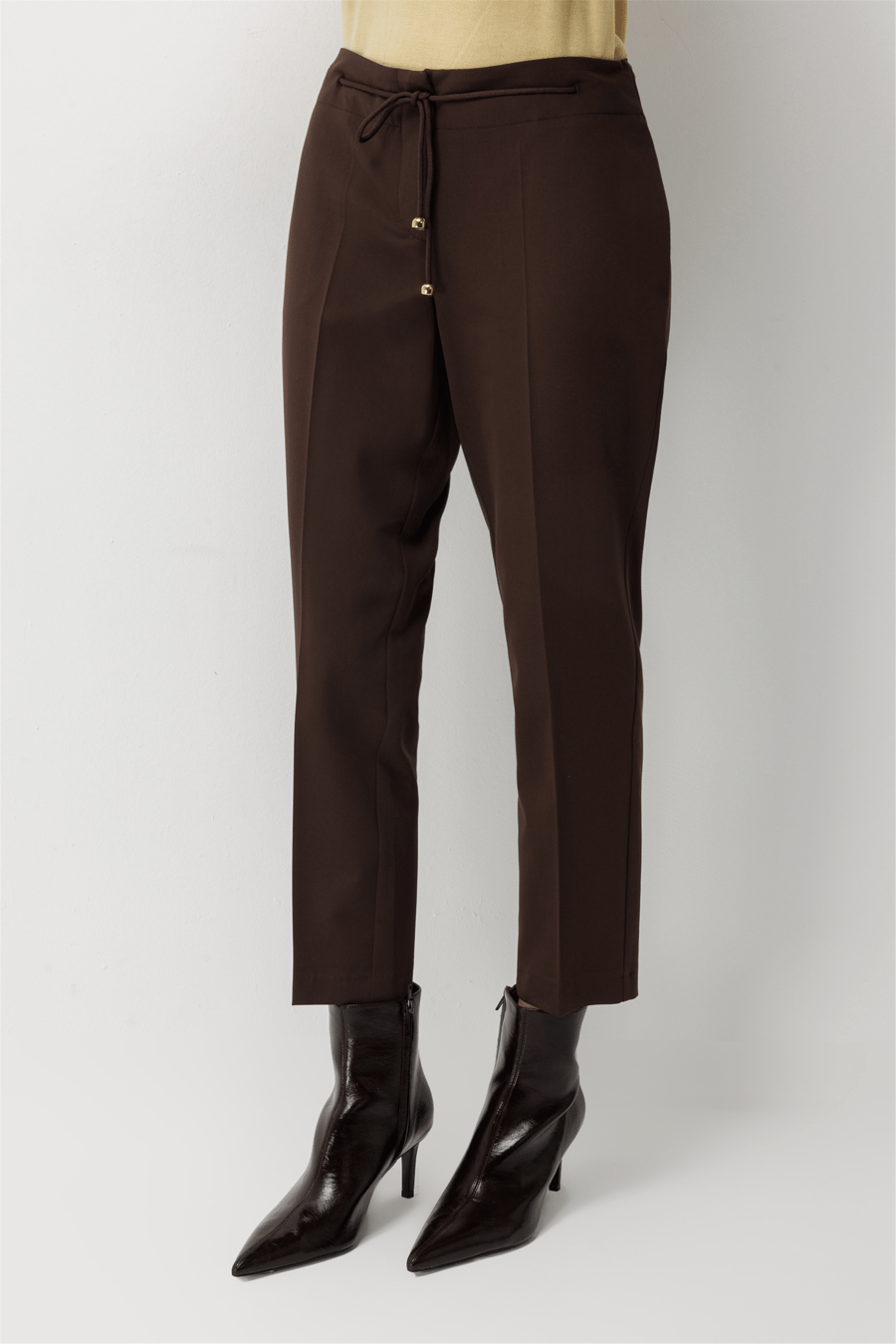 Mi Beli Bağcıklı Boru Paça Pantolon Kahve