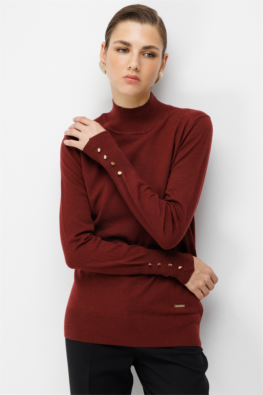 On Dik Yaka Basic Triko Kazak Bordo