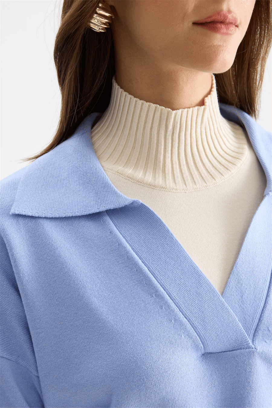 On Polo Yaka Truvakar Kol Triko Kazak Bulut