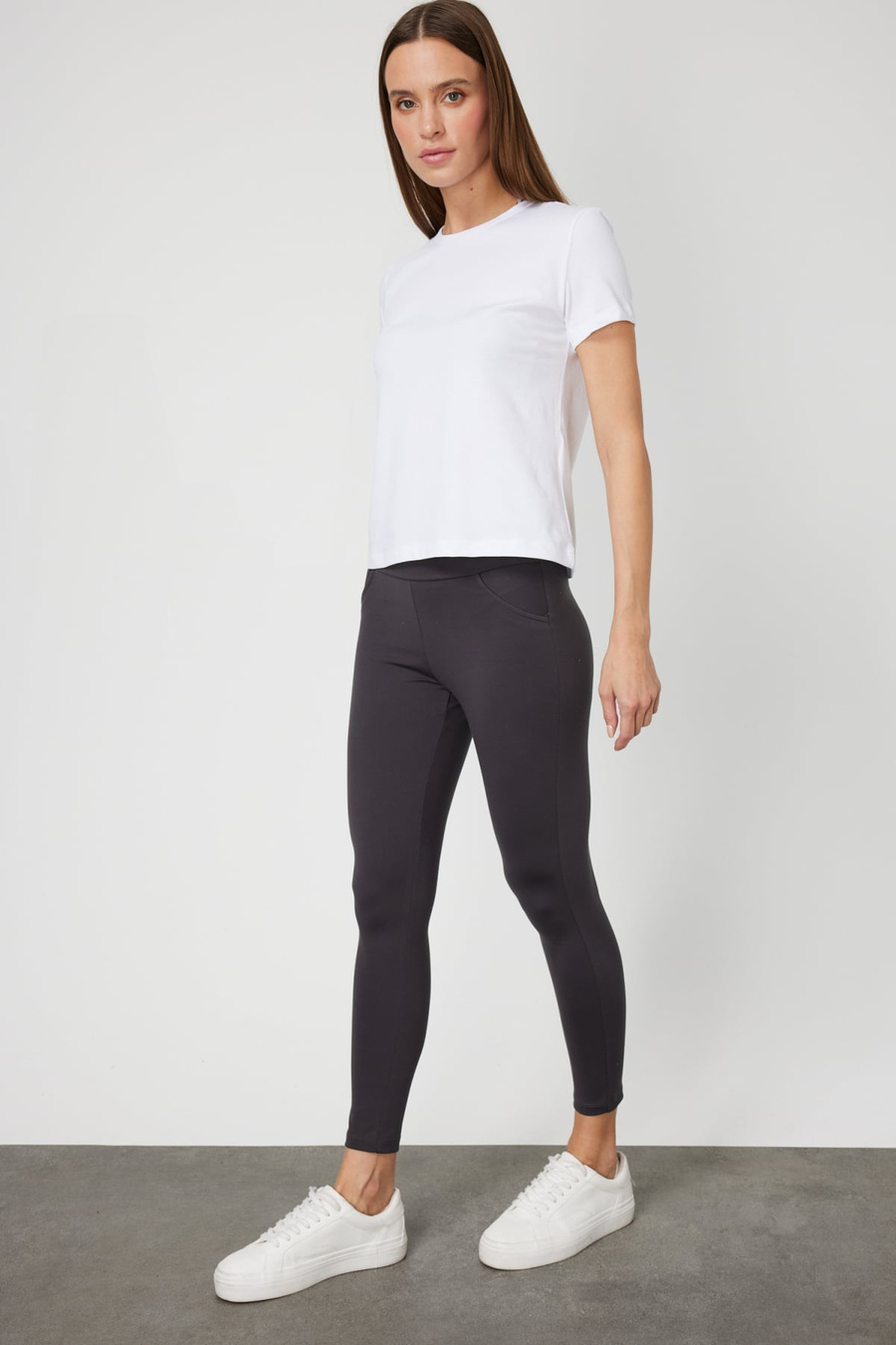 On Süs Cep Detaylı Dar Paça Tayt Antrasit
