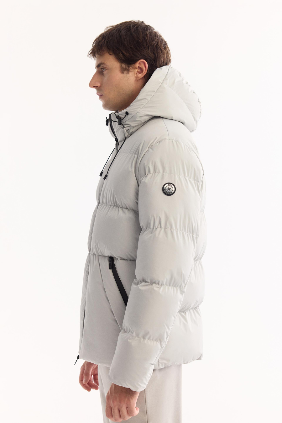 Light Grey Hooded Padded Jacket