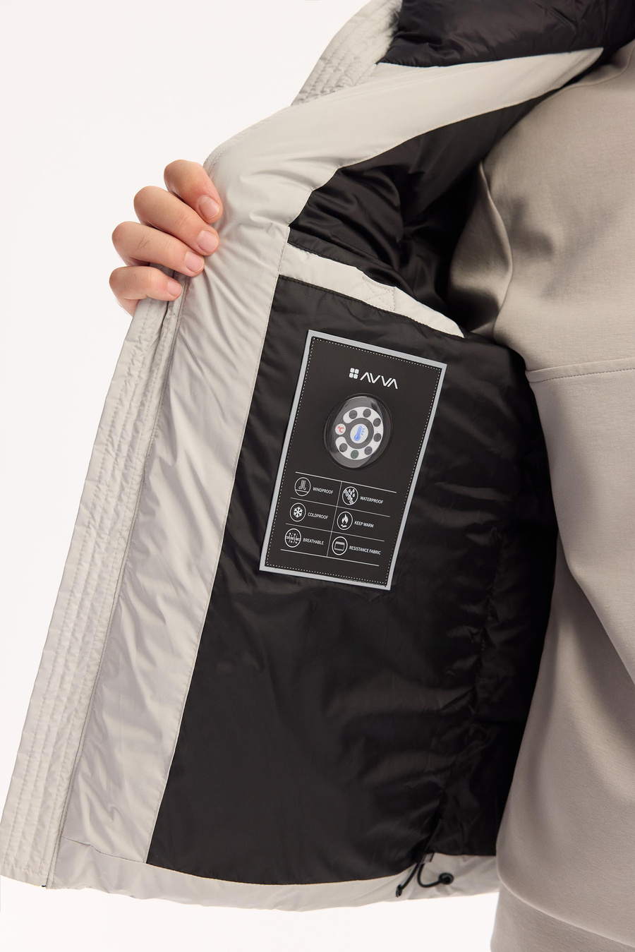 Light Grey Hooded Padded Jacket