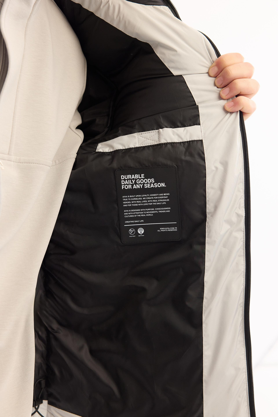 Light Grey Hooded Padded Jacket