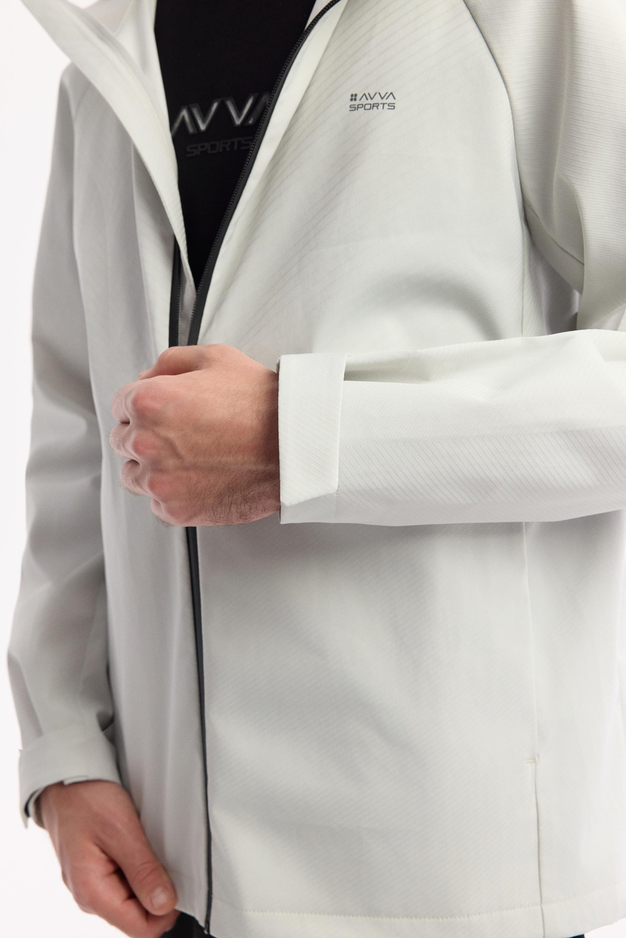 Açık Gri Kapüşonlu Yaka Rüzgar Geçirmez Su İtici Hafif Mont