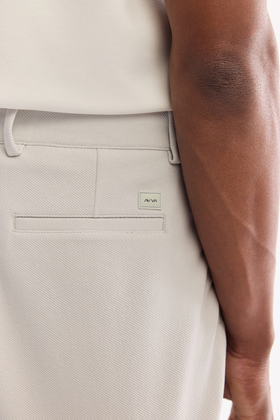 Açık Gri Klasik Bel Örme Diyagonal Relaxed Fit Pantolon