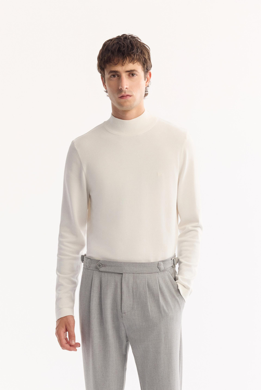 Açık Gri Yanları Tokalı Carrot Fit Pantolon