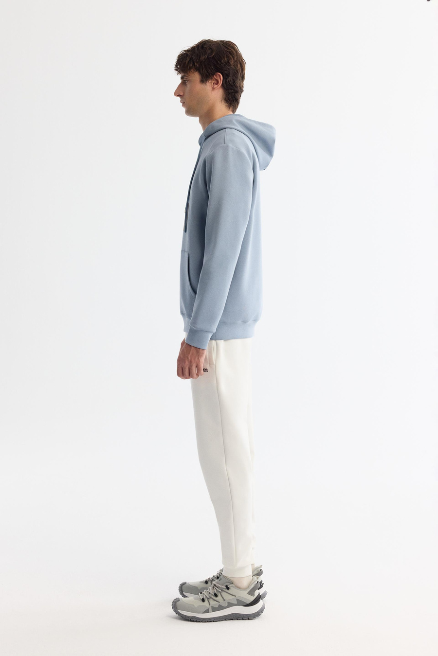 Light Blue Printed Hoodie