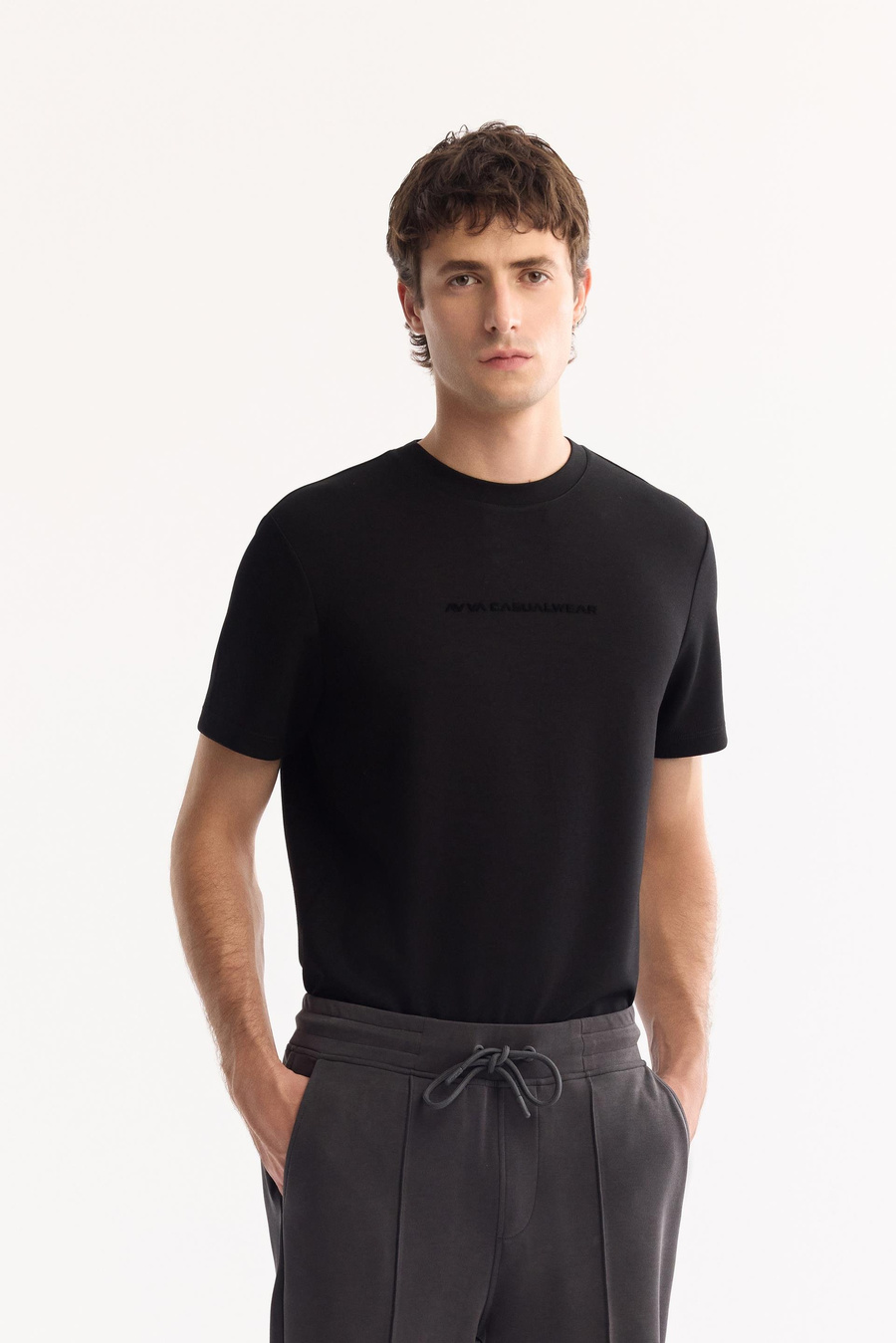 Antrasit Beli Lastikli Arka Gofre Baskılı  Bağcıklı Yandan Cepli Scuba