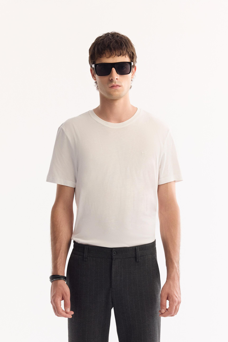 Antrasit Çizgili Flanel Slim Fit Pantolon