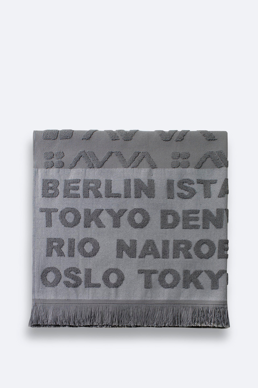 Antrasit Jakar Şehir Yazılı Havlu