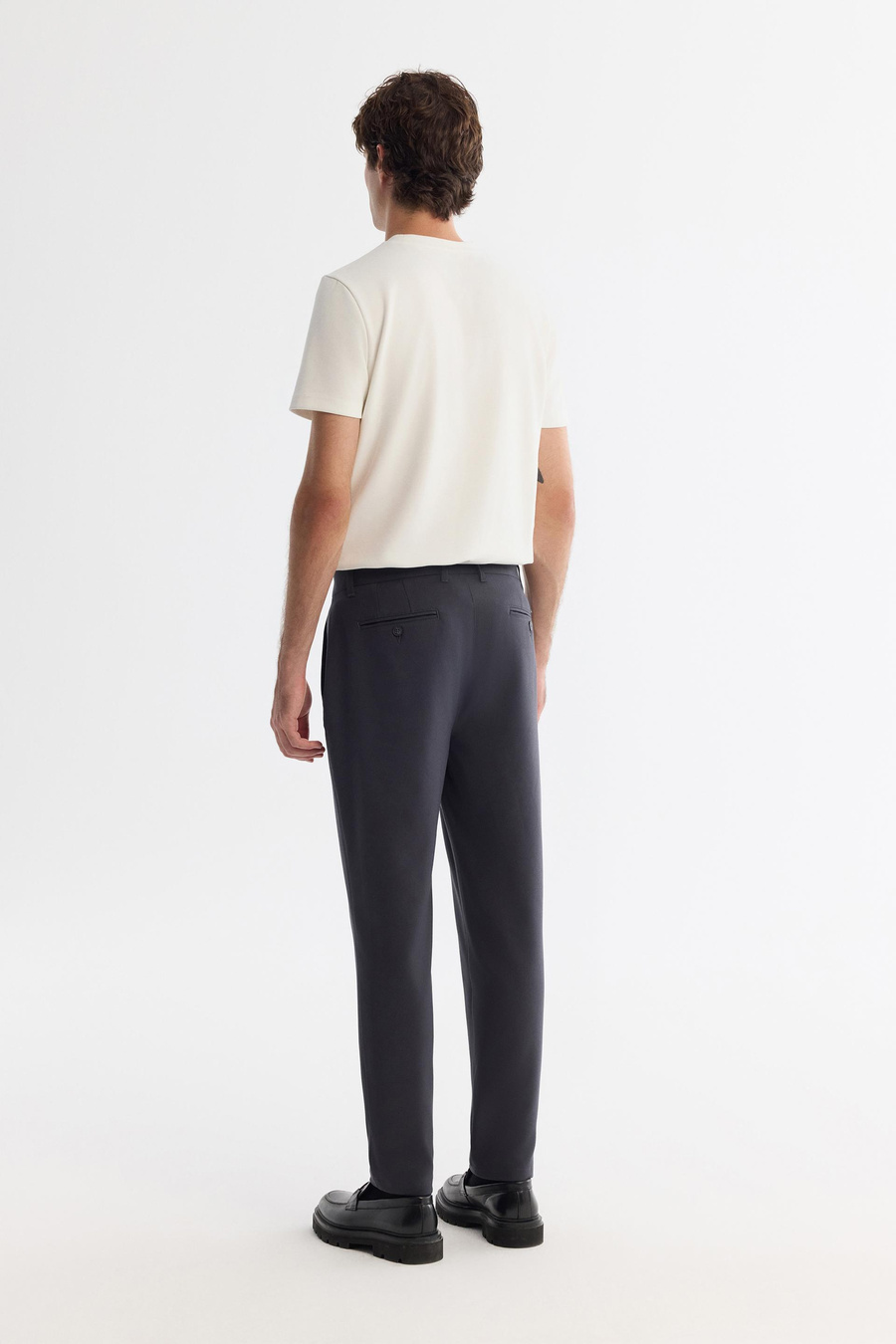 Antrasit Klasik Bel Yumuşak Tuşeli Slim Fit Chino Pantolon