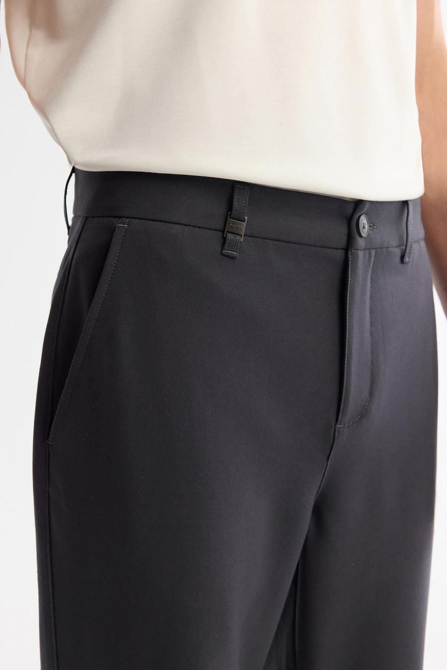 Antrasit Klasik Bel Yumuşak Tuşeli Slim Fit Chino Pantolon