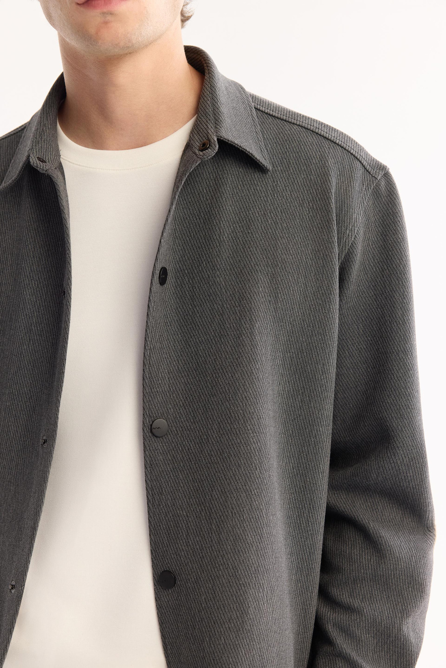 Antrasit Klasik Yaka Comfort Fit Uzun Kollu Gömlek Ceket
