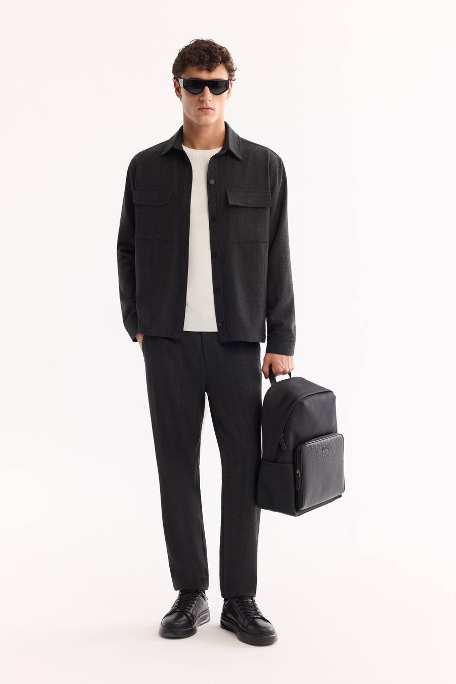 Antrasit Klasik Yaka Comfort Fit Uzun Kollu Gömlek Ceket