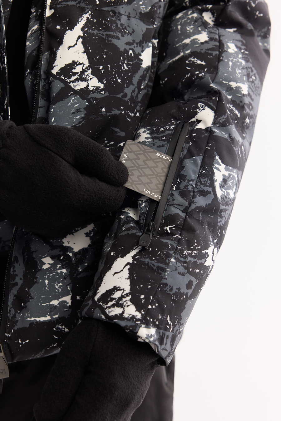 Antrasit-Siyah Desenli Elyaf Dolum Kayak Montu